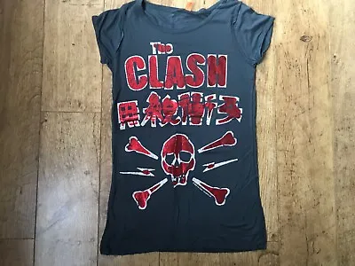 £15 • Buy Amplified The Clash Music Band Grey & Metallic Red Short Sleeve T Shirt Small