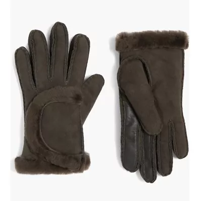 NWT UGG Genuine Shearling Suede Gloves Medium Olive • $45