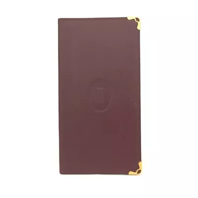 Must De Cartier Leather Bifold Long Wallet/9Y1386 • $1