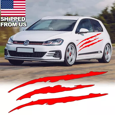 Red Car Body Hood Headlight Claw Beast Scratch Stripe Sticker Vinyl Decal 51  • $17.99