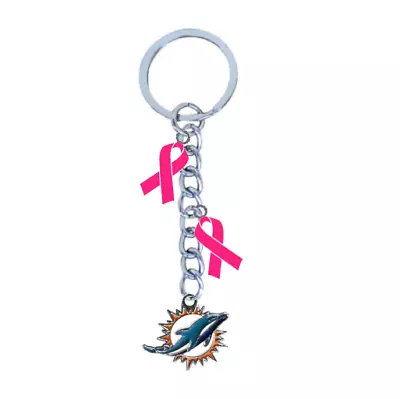 Keychain Breast Cancer Awareness Pink Ribbon Lanyard PICK YOUR TEAM • $15.99