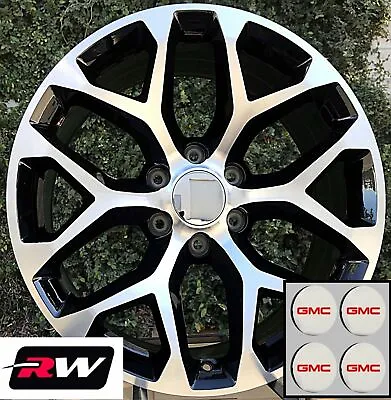 $1179 • Buy 20 Inch GMC Sierra 1500 OE Replica Snowflake Wheels Machined Black Rims 20 X9 