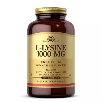 Solgar L-Lysine 1000mg 250 Tablet • $25.75