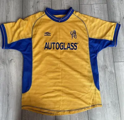 Chelsea FC Football 2000 2001 Away Shirt Umbro Kit Child 12-13 Yr Top Autoglass • £20.12