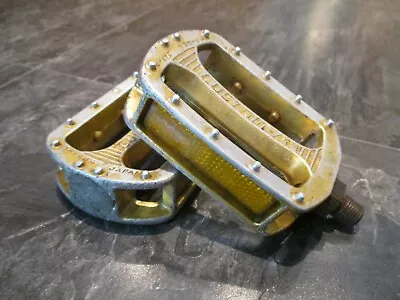 SR CUSTOM-M BMX PEDALS OLD SCHOOL BMX SR MP-464 BMX PEDALS VINTAGE BMX 80s GOLD • $99.55