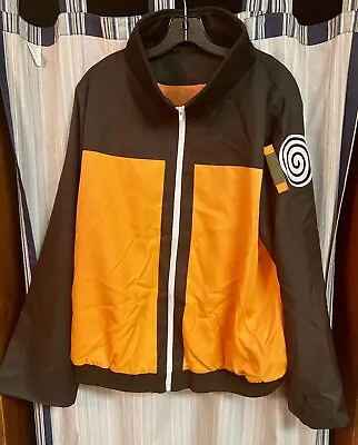 Uzamaki Naruto Jacket Full Zip Ribbed Collar Waist Adult Large Cosplay • $19.99