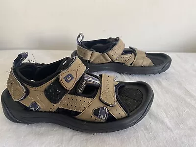 FootJoy Golf Sandals Men's 7 M Brown Leather Straps Soft Spikes 48805 EUC • $19.90