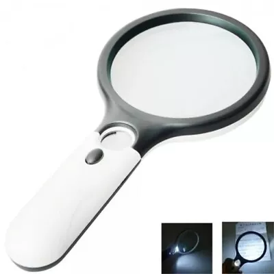 £7.89 • Buy 45X Magnifier Handheld Reading Magnifying Glass Jewelry Loupe With 3 LED Light