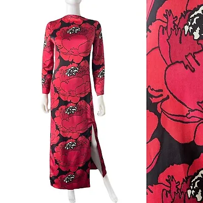 Vintage 60s 70s Floral Dress AOP Maxi  Evening Gown By Robert Courtney S/M • $205