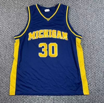 Foot Locker Michigan Wolverines Basketball Jersey Adult XL Blue Embroidered • $25