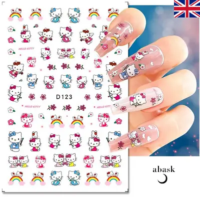 Nail Stickers Hello Kitty Self Adhesive  Nail Art Sanrio Kawaii Nails • £3.99