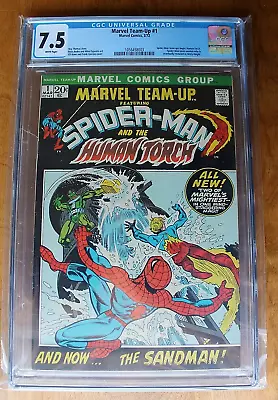 1972 Marvel Team-Up #1 Spider-Man Human Torch CGC 7.5 Comic Book SHIPS FREE! G-6 • $283