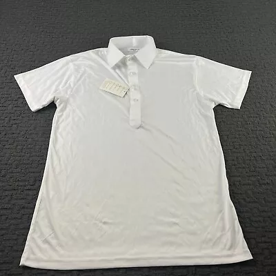 Collars & Co Shirt Mens M White Polo Dress Collar Short Sleeve Performance • $34.99