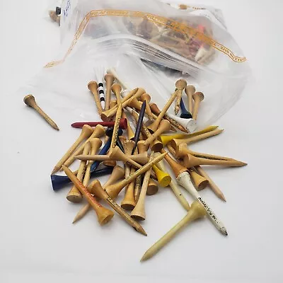 184 Vintage GOLF TEES Wood Plastic Big Bag Miscellaneous Assorted • $24.99