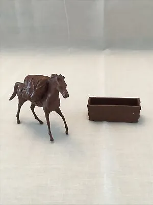 Vintage Marx Fort Apache/Cavalry Pack Horse + Trough-1964 Sears Set # 6063 • $7.99