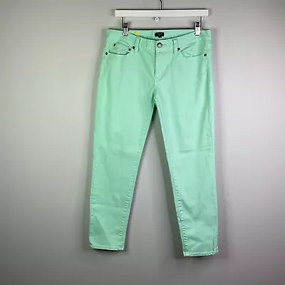 J Crew Outlet Jeans Women Size 30 Toothpick Mint Green Denim Stretch Cotton • $19.95