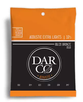Darco Acoustic 80/20 Bronze Extra Light Guitar String Set (10-47) • $11.90