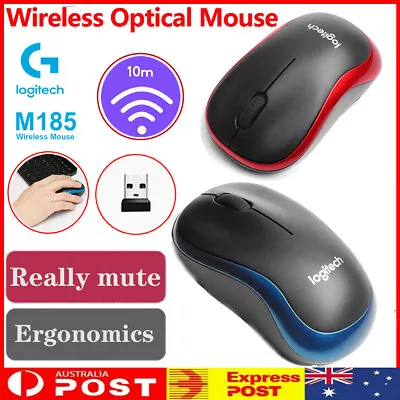 $11.59 • Buy Logitech M185 Wireless Optical Mouse + USB Receiver Fit Compact PC Laptop Mouse