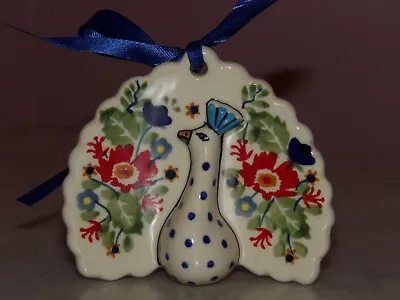 Polish Pottery Peacock Ornament! UNIKAT Signature Exclusive Zoey Pattern! • $31.49