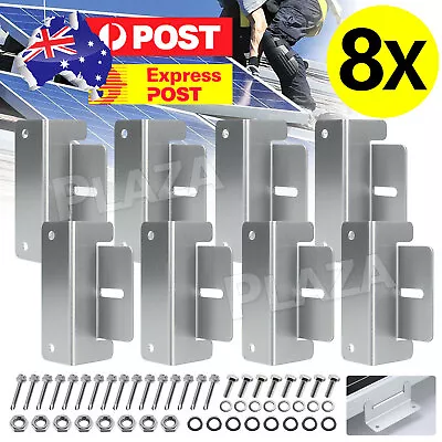 8PCS Solar Panel Z Bracket Mounting Mount Flat Roof Wall Aluminum Large-sized • $16.85