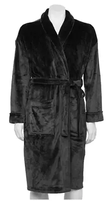 Sonoma Bath Robe House Coat Men Small/Medium Plush Microfleece Pockets Black • $22.99