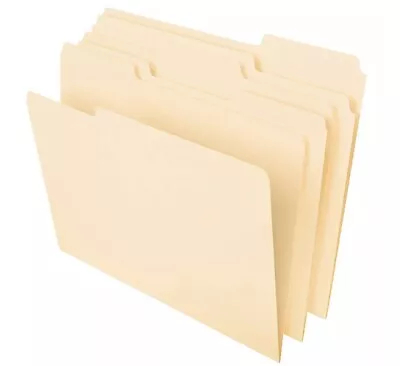 Manila Cream File Folders 1/3-Cut Tabs Set Of 9 Junk Journals Tags • £4.99
