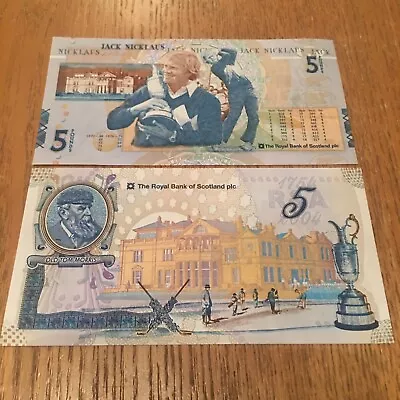 2 X  Royal Bank Of Scotland £5 Notes. St Andrews Golf Club Plus Jack Nicklaus • £25