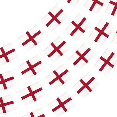 5x FABRIC ENGLAND FLAG GARLAND St George Cross Bunting Banner Boat English Saint • £12.27