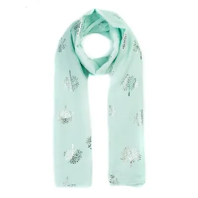 New Ladies Women's Rose Gold OR Silver Foiled Mulberry Tree Print Scarf • £5.99