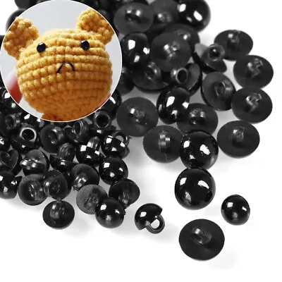 $1.28 • Buy 50X Plastic Safety Eyes Black Shank Buttons Doll Sewing Animal Toy Accessories