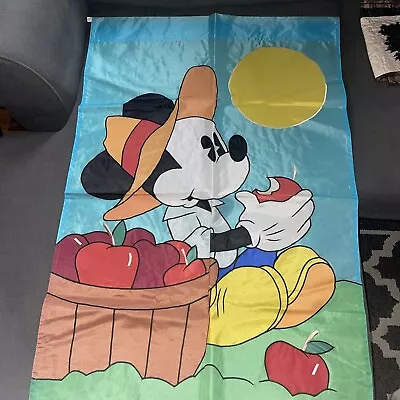 Mickey Mouse Walt Disney Large Banner Flag Mickey Eating Apples • $18