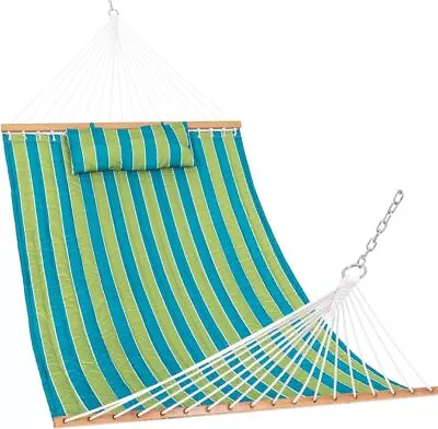 Double 2 Person Hammock With Spreader Bar For Outdoor Outside Patio Garden Yard • $65.44