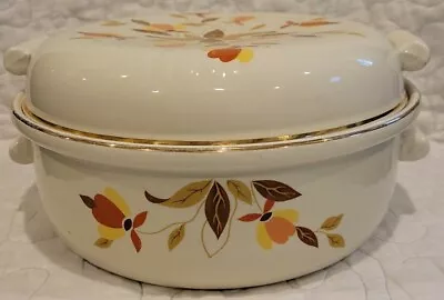 HALL China AUTUMN LEAF Mary Dunbar Jewel Tea Covered Casserole Round W/Lid 2 Qt. • $30