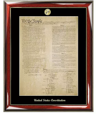 United States Constitution Frame Print Gold Embossed Medallion Law Gifts • $104.50