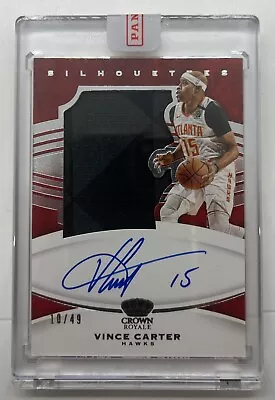 Vince Carter 2020-21 Panini Crown Royale Game Jersey Auto Sealed Silhouttes /49 • $200