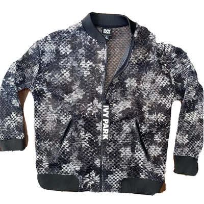 $39.99 • Buy Ivy Park Sz S Men Black Mesh Graphic Bomber Jacket Super Stylish Near New Cond