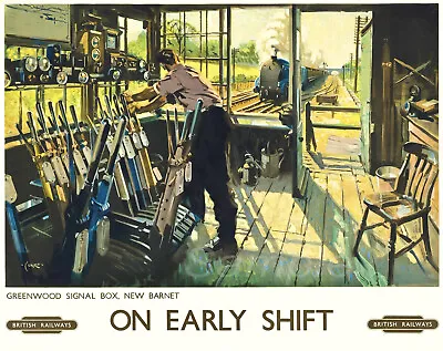 Vintage On Early Shift Railway Travel A2 Poster Print • £11.15