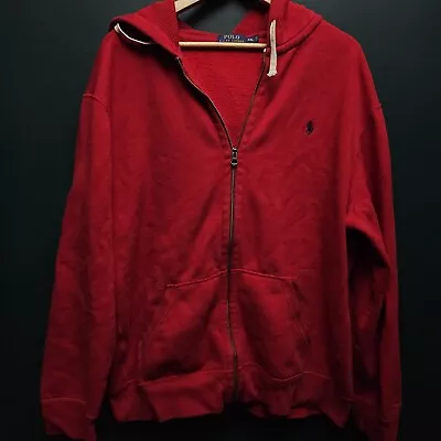 Vintage Polo Ralph Lauren Zip Hoodie Red XXL XL Extra Large  • £28