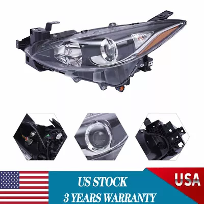 Halogen Headlight For Mazda 3 Sedan Hatchback 2014 2015 2016 Driver Side Left  • $84.55