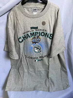 Vintage Lee World Series 2003 Champions Florida Marlins Shirt Baseball Size L • $24.99
