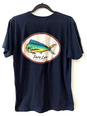 Pure Lure Shirt Mens Medium T Shirt Navy Blue Fishing Myrtle Beach • $8.95