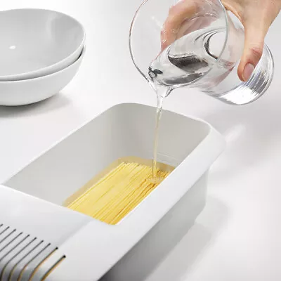 Microwave Pasta Cooker W/Strainer Heat Resistant Pasta Boat Spaghetti Noodle MU • $11.49