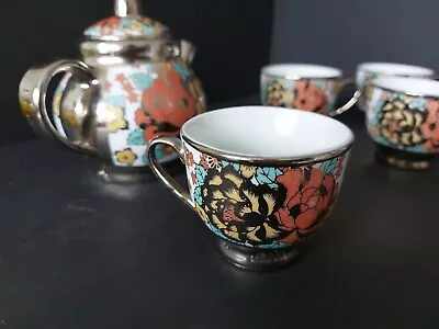 Minature Japanese Inspired Teapot And 4 Cups  • £6