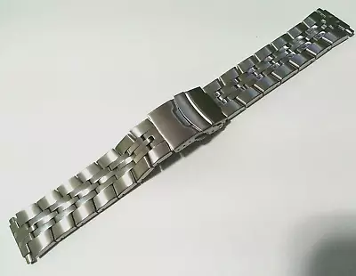 16-22mm Silver Tone Stainless Steel Security Clasp Bracelet Link Watch Band • $10.99
