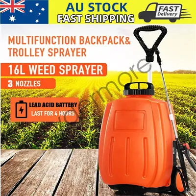 $85.99 • Buy 16L Trolley Backpack Sprayer Electric Weed Sprayer Battery Powered Lawn Sprayer