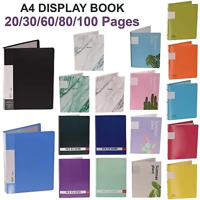 Display Book A4 Pockets Presentation Document Cover Folder File Portfolio Books • £3.29