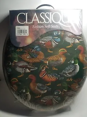 Ginsey Classique Soft Toilet Seat Cloth Ducks Mallard Hunting Cabin Man Cave • $49.95