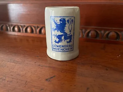 Souvenir Mini Stoneware Ceramic Lowenbrau Muenchen Beer 2Cl Stein Mug Shot Glass • $4.99