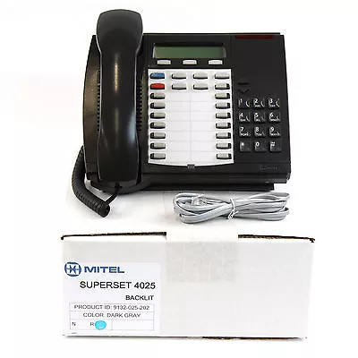 Mitel Superset 4025 Backlit Dark Grey Charcoal Phone - Bulk (9132-025-202)  • $29.88