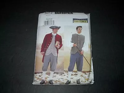 Butterick Pattern 3072 Men's Colonial Costume Coat Vest Shirt Pants Hat 38~42 UC • $6